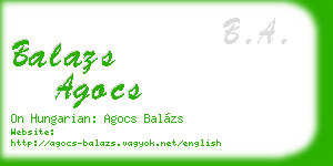balazs agocs business card